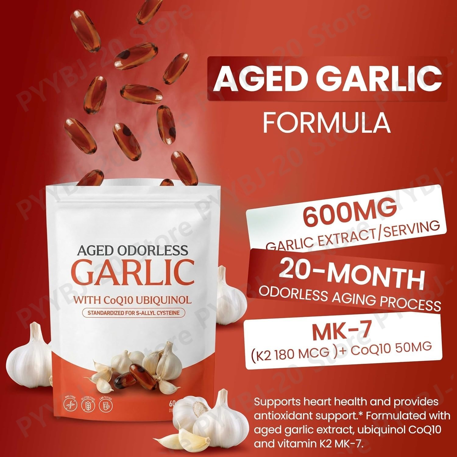 노화 방지 효과가 있는 무취 마늘 소프트젤 60정 -  - Coq10 Ubiquinol Softgel 리뷰 및 가격