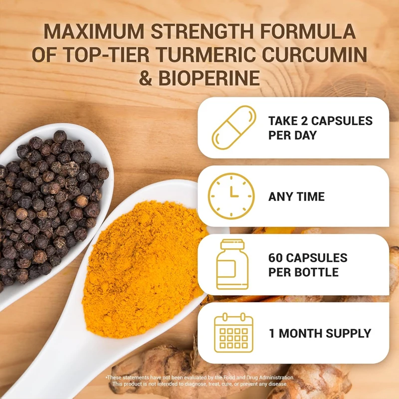 흑후추(바이오퍼린) 함유 강황 보충제 -1350mg 커 - Turmeric Curcumin Capsule 리뷰 및 가격